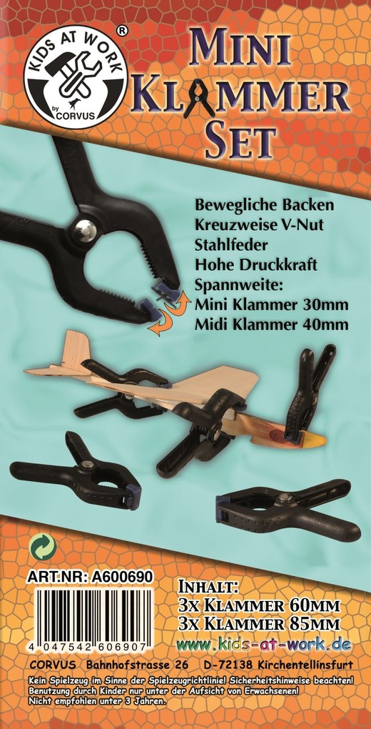 Corvus A600690 - Kids-at-Work Mini-Klammer-Set 2x3 Stück
