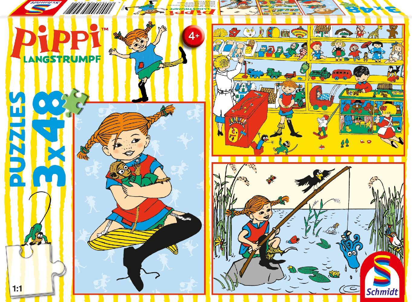Schmidt Spiele - Pippi Langstrumpf - Ich mache mir die Welt wie sie mir gefällt 3 x 48 Teile