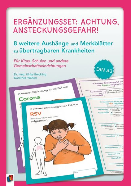 Ergänzungsset: Achtung Ansteckungsgefahr! - 8 weitere Aushänge und Merkblätter zu übertragbaren Krankheiten
