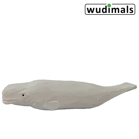 Wudimals A040824 - Belugawal Beluga Whale handgeschnitzt aus Holz