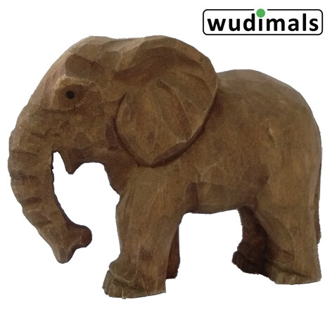 Wudimals A040465 - Elefantenjunges Elephant Calf handgeschnitzt aus Holz