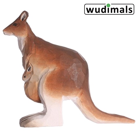 Wudimals A040460 - Känguru Kangaroo handgeschnitzt aus Holz
