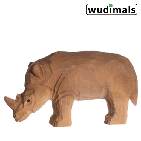 Wudimals A040456 - Nashorn Rhino handgeschnitzt aus Holz