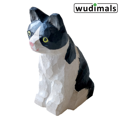 Wudimals A040623 - Katze Cat handgeschnitzt aus Holz