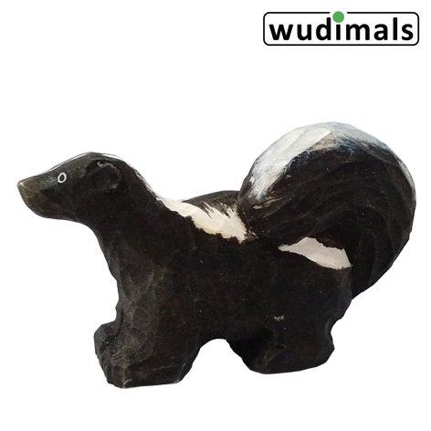 Wudimals A040482 - Stinktier Skunk handgeschnitzt aus Holz