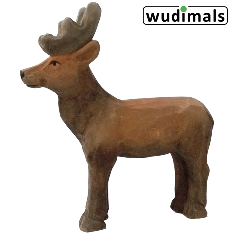 Wudimals A040712 - Hirsch Stag handgeschnitzt aus Holz