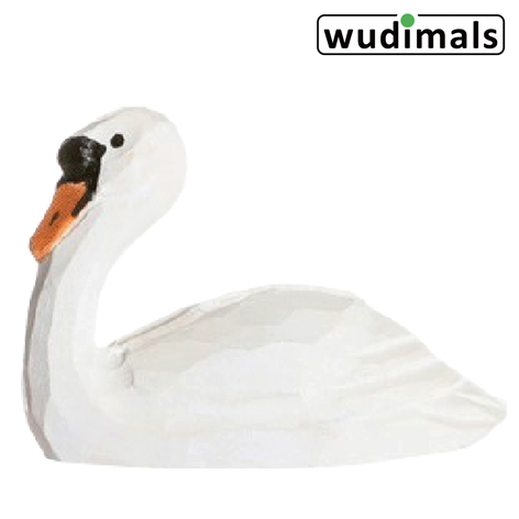 Wudimals A041006 - Schwan Swan handgeschnitzt aus Holz