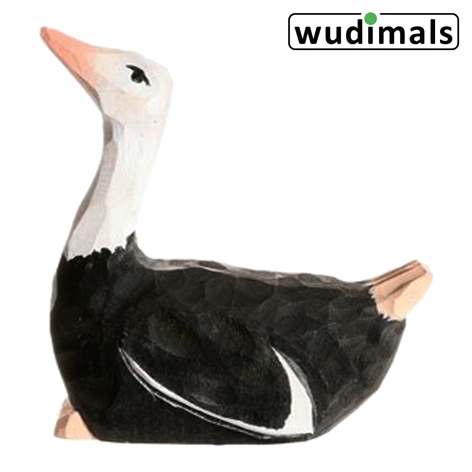 Wudimals A041000 - Strauß Ostrich handgeschnitzt aus Holz