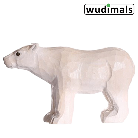Wudimals A040802 - Eisbär Polar Bear handgeschnitzt aus Holz