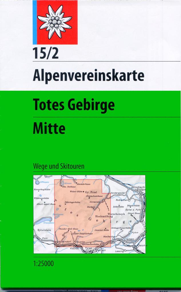 DAV Alpenvereinskarte 15/2 Totes Gebirge Mitte 1 : 25 000 Wegmarkierungen
