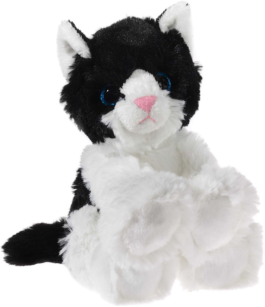 GLITTER-KITTY Katzen-Baby, schwarz/weiß Grösse 20 cm