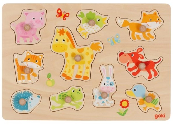 Goki 57393 - Steckpuzzle Tierkinder
