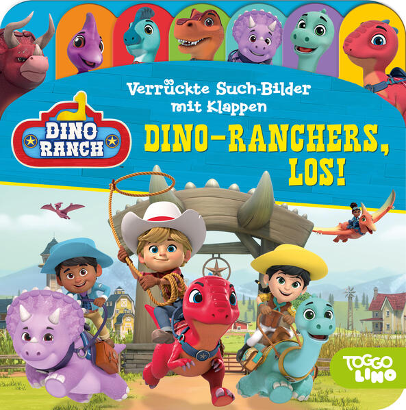 Dino Ranch - Verrückte Such-Bilder mit Klappen - Dino-Ranchers los! - Pappbilderbuch mit 17 Klappen - Wimmelbuch für Kinder ab 18 Monaten