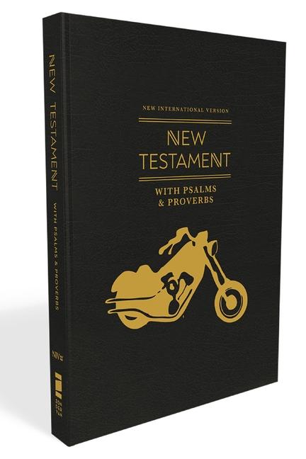 Niv New Testament with Psalms and Proverbs Pocket-Sized Paperback Black Motorcycle Comfort Print