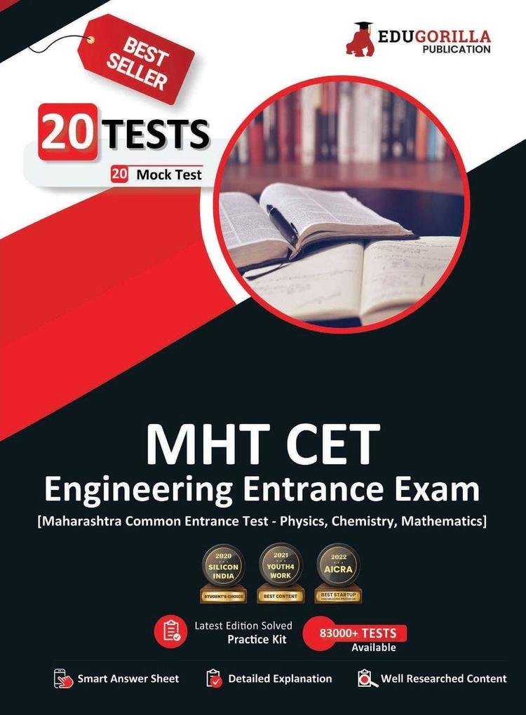 MHT CET Engineering Exam 2023 - Mathematics Physics and Chemistry (PCM Group) - 20 Mock Tests (1500 Solved Questions) with Free Access To Online Tests