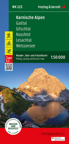 Karnische Alpen Wander- Rad- und Freizeitkarte 1:50.000 freytag & berndt WK 223
