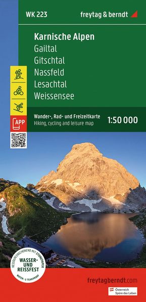 Freytag + Berndt Freytag & Berndt Wanderkarte Wk 223 Karnische Alpen Gailtal - Gitschtal - Nassfeld - Lesachtal - Weissensee 1, 50.000