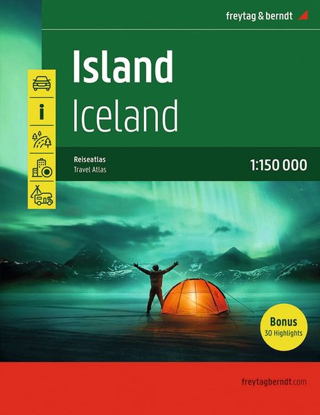 Island Reiseatlas Autoatlas 1:150.000 Spiralbindung freytag & berndt