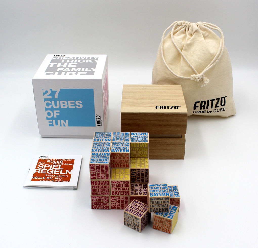 Fritzo Cube mit Holzetui Motiv 'Freistaat Bayern'