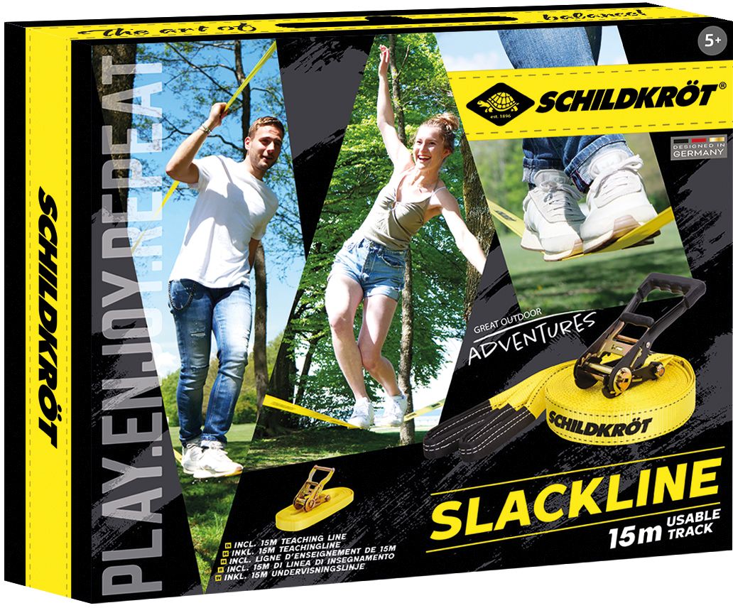 SCHILDKRÖT Slackline, Länge: 15 m, gelb