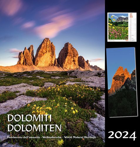 Dolomiten 2024 Postkartenkalender Hochformat