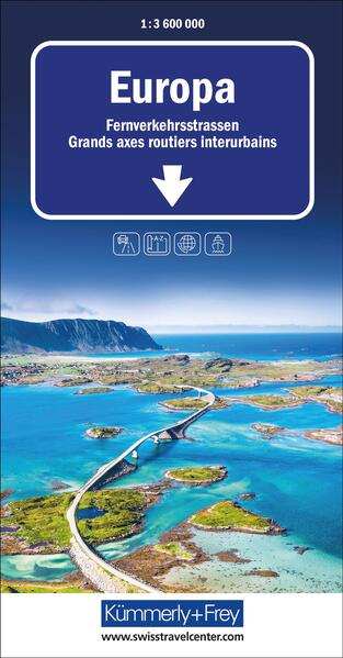 Kümmerly+Frey Strassenkarte Europa Fernverkehrsstrassen 1:36 Mio.