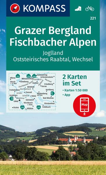 KOMPASS Wanderkarten-Set 221 Grazer Bergland Fischbacher Alpen (2 Karten) 1:50.000