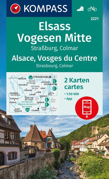 KOMPASS Wanderkarten-Set 2221 Elsass Vogesen Mitte Alsace Vosges du Centre (2 Karten) 1:50.000