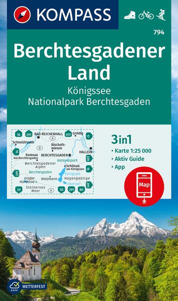 KOMPASS Wanderkarte 794 Berchtesgadener Land Königssee Nationalpark Berchtesgaden 1:25.000