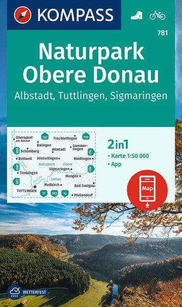 KOMPASS Wanderkarte 781 Naturpark Obere Donau - Albstadt - Tuttlingen - Sigmaringen 1:50.000