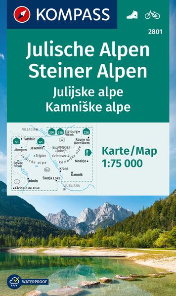 KOMPASS Wanderkarte 2801 Julische Alpen/Julijske alpe Steiner Alpen/Kamniske alpe 1:75.000