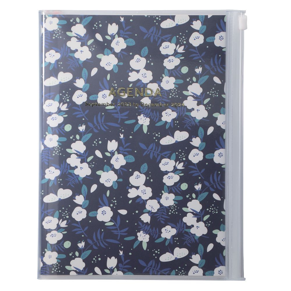 MARK‘S 2023/2024 Taschenkalender A5 vertikal Flower Pattern Navy