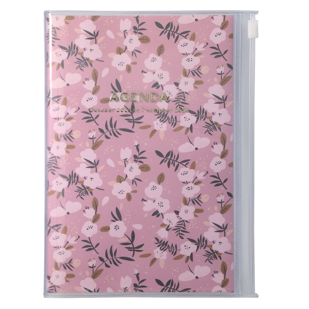 MARK‘S 2023/2024 Taschenkalender B6 vertikal Flower Pattern // Pink