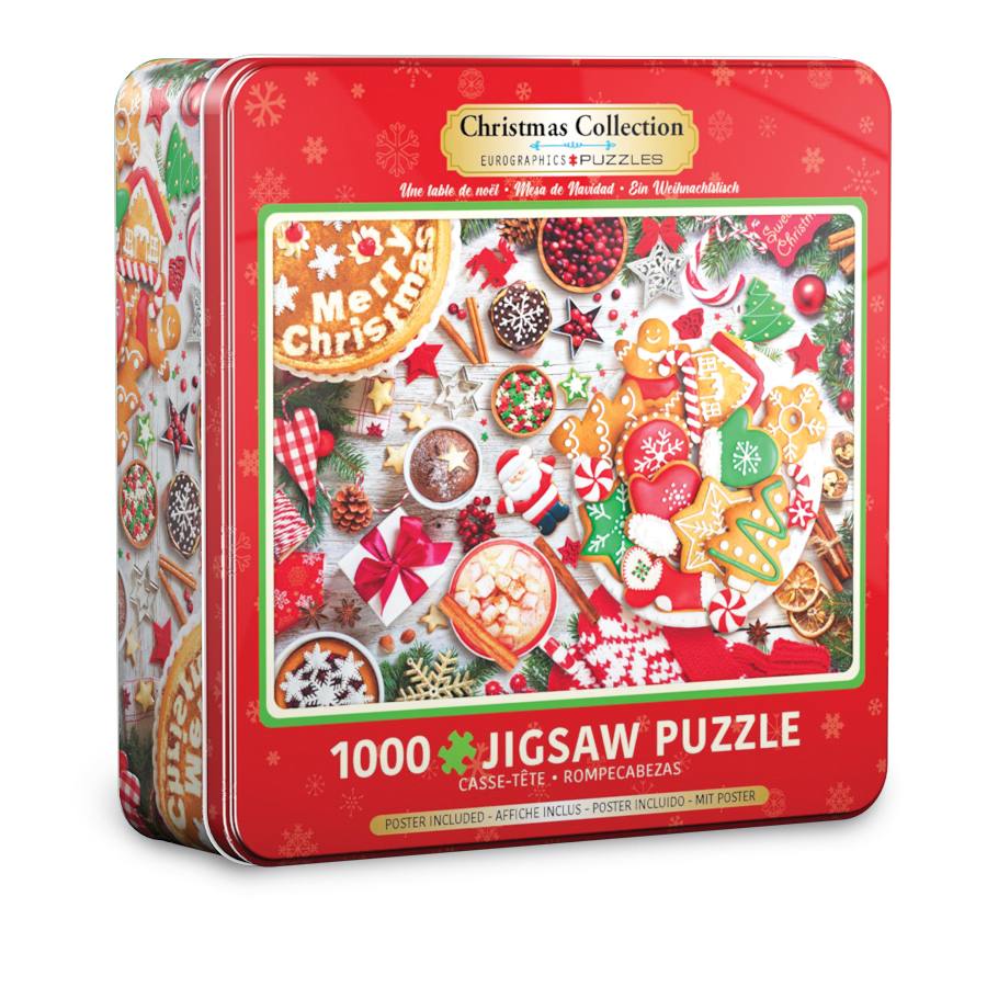 Eurographics 8051-5623 - Weihnachtstisch Puzzledose 1.000 Blech Puzzle