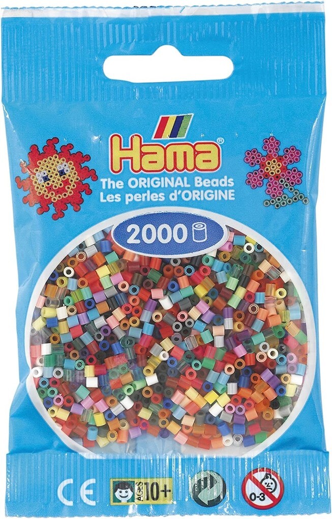 HAMA 501-00 - Bügelperlen Mini ca. 2000 Stück Volltonmix