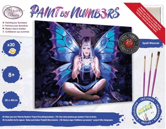 Craft Buddy PBN3040G - Paint by Numbers Anne Stokes Spell Weaver 30x40cm Malen nach Zahlen