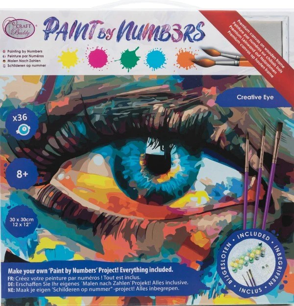 Craft Buddy PBN-3030-018 - Paint by Numbers Creative Eye 30x30cm Malen-nach-Zahlen