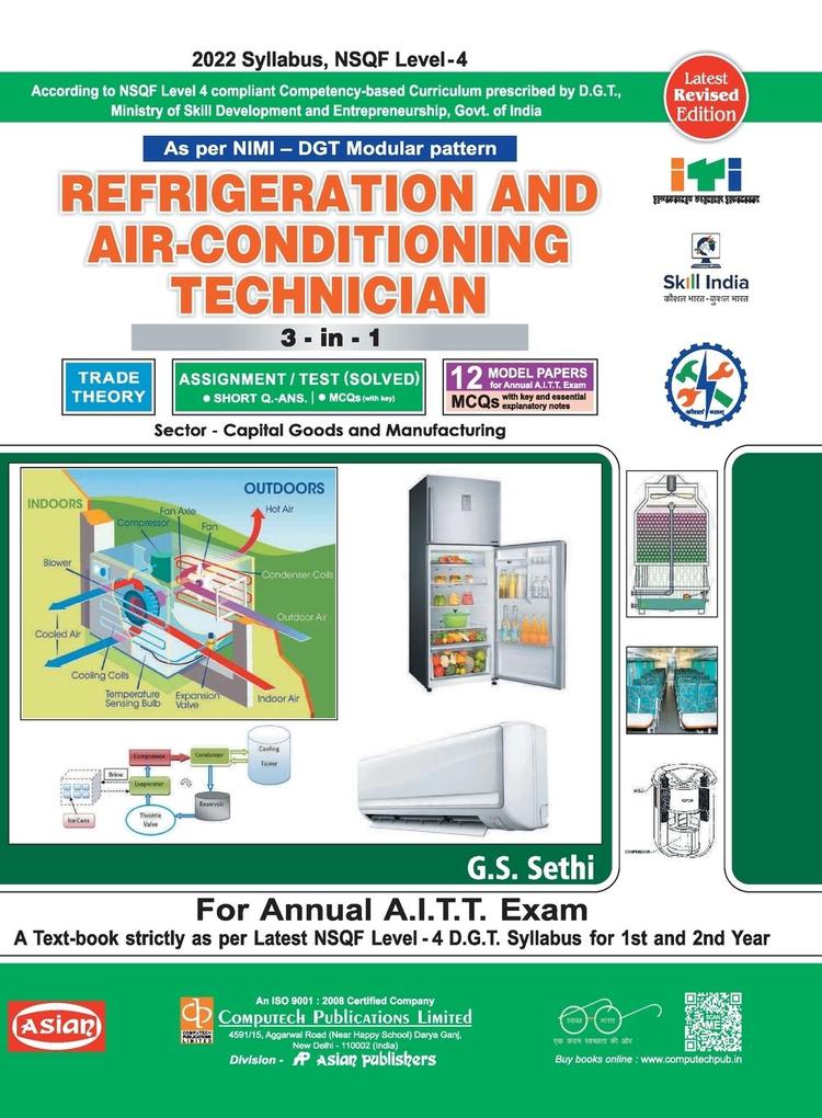 REFRIGERATION & AC 3-IN-1 TH./ASST./MODEL PAPERS (NSQF -4 SYLL.) 1ST & 2ND YR.