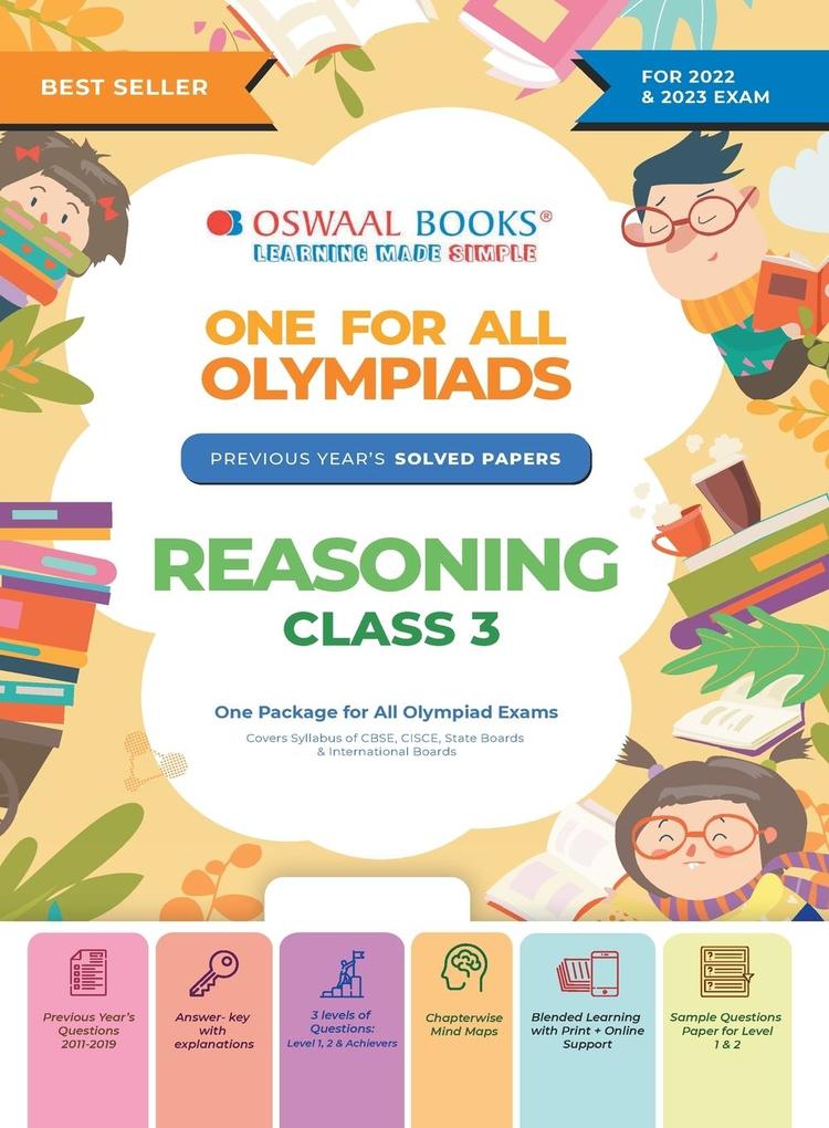 Oswaal One For All Olympiad Previous Years‘ Solved Papers Class-3 Reasoning Book (For 2022-23 Exam)