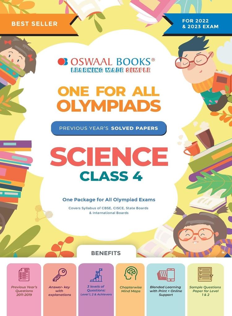 Oswaal One For All Olympiad Previous Years‘ Solved Papers Class-4 Science Book (For 2022-23 Exam)