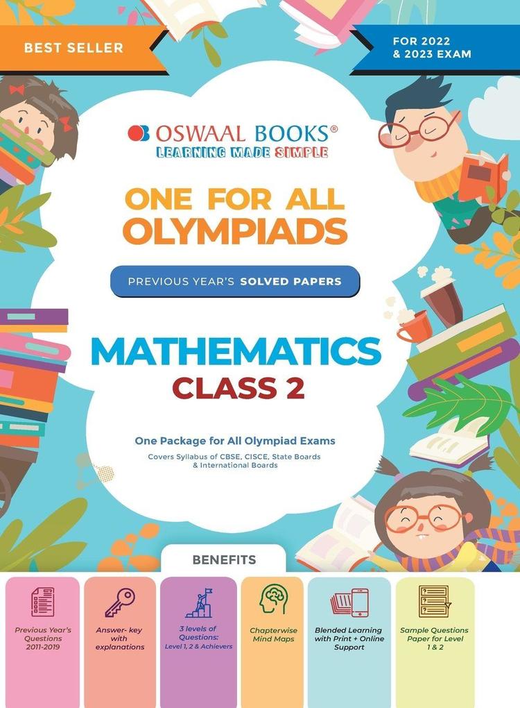 Oswaal One For All Olympiad Previous Years' Solved Papers Class-2 Mathematics Book (For 2022-23 Exam)