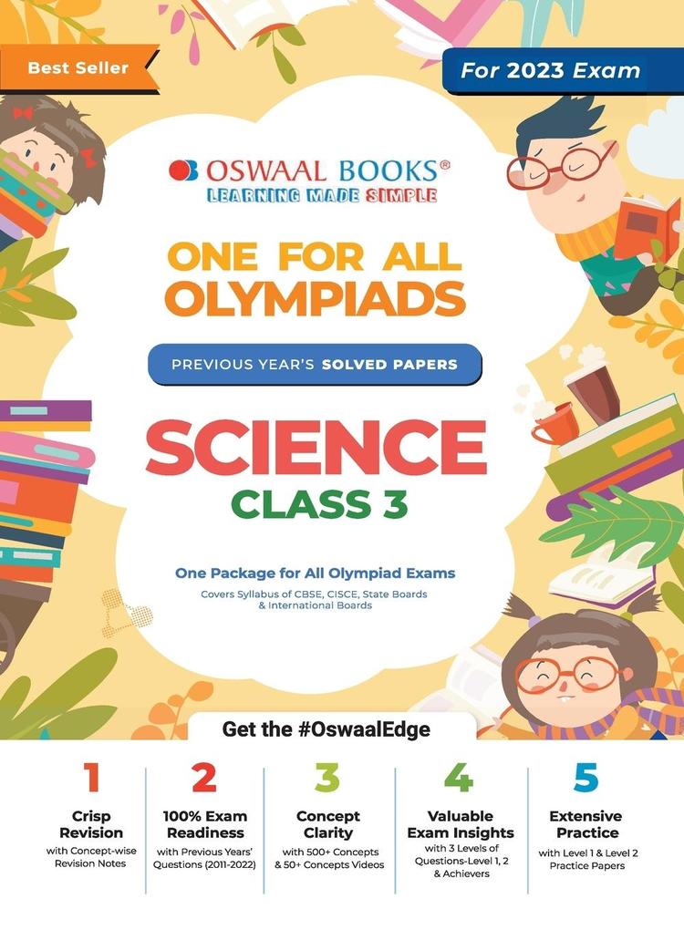 Oswaal One For All Olympiad Previous Years' Solved Papers Class-3 Science Book (For 2023 Exam)