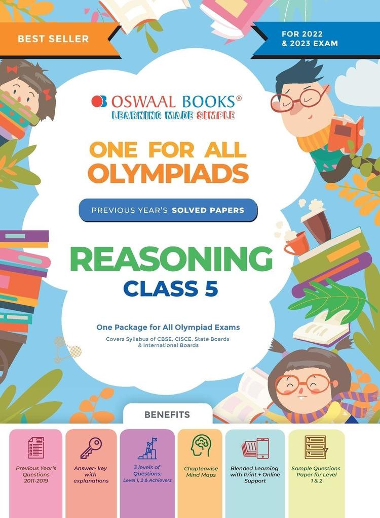 Oswaal One For All Olympiad Previous Years' Solved Papers Class-5 Reasoning Book (For 2022-23 Exam)