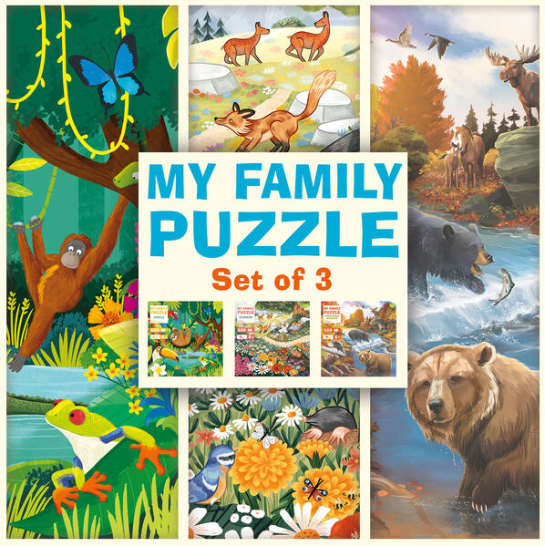 My Family Puzzle - Set of 3 - Jungle Flowers Northern Wildlife