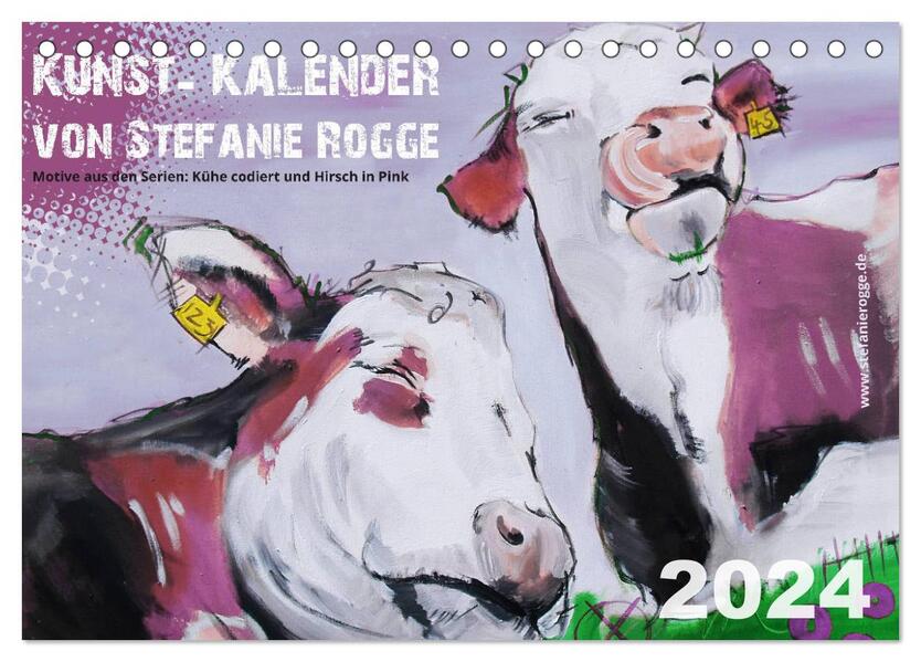 Kunst-Kalender von Stefanie Rogge (Tischkalender 2024 DIN A5 quer) CALVENDO Monatskalender