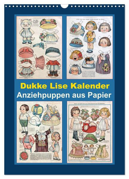 Dukke Lise Kalender - Anziehpuppen aus Papier (Wandkalender 2024 DIN A3 hoch) CALVENDO Monatskalender