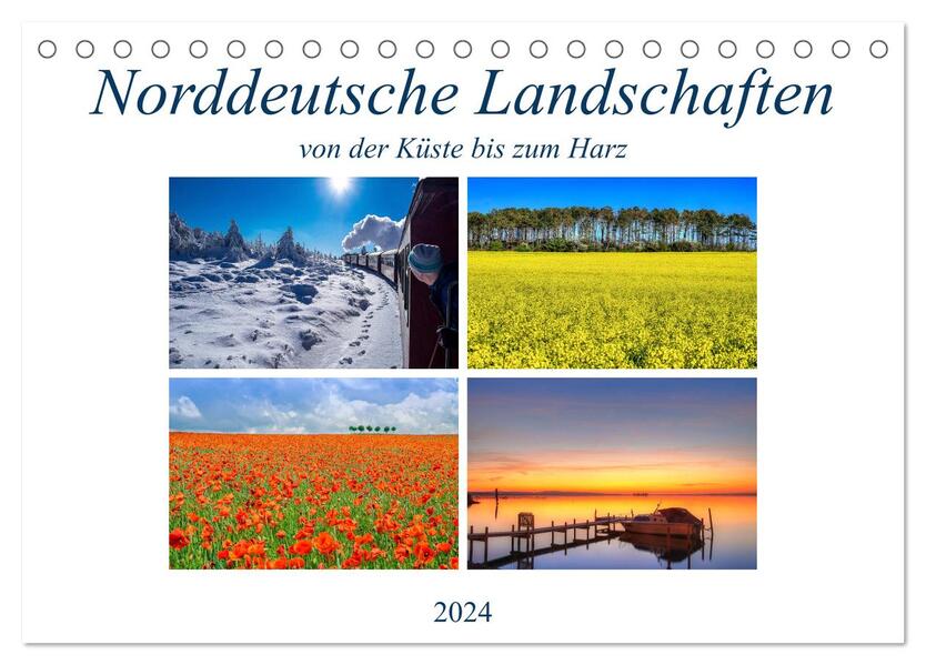 Norddeutsche Landschaften (Tischkalender 2024 DIN A5 quer) CALVENDO Monatskalender