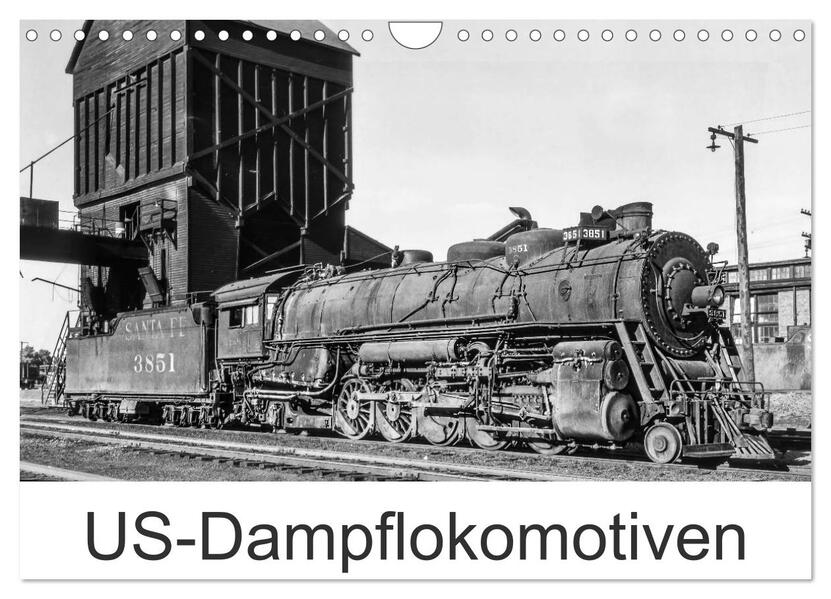 US-Dampflokomotiven (Wandkalender 2024 DIN A4 quer) CALVENDO Monatskalender