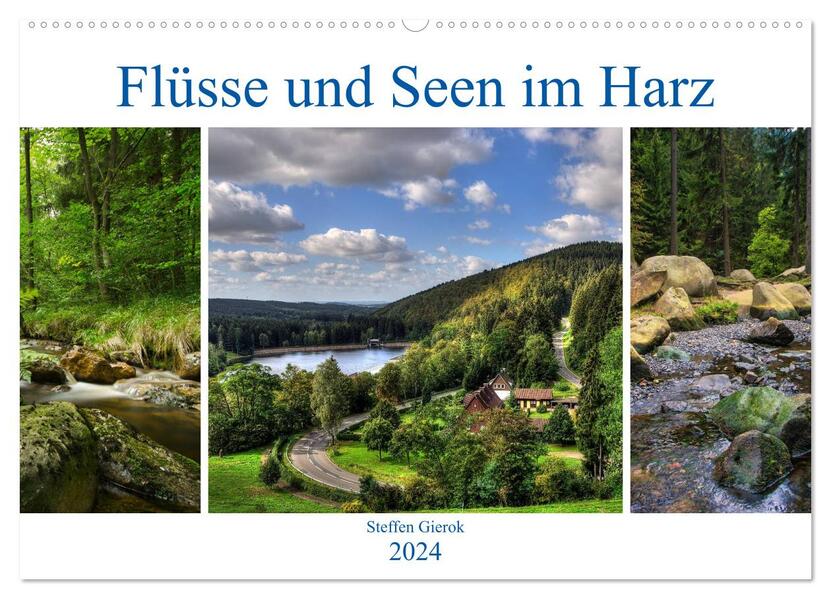Flüsse und Seen im Harz (Wandkalender 2024 DIN A2 quer) CALVENDO Monatskalender