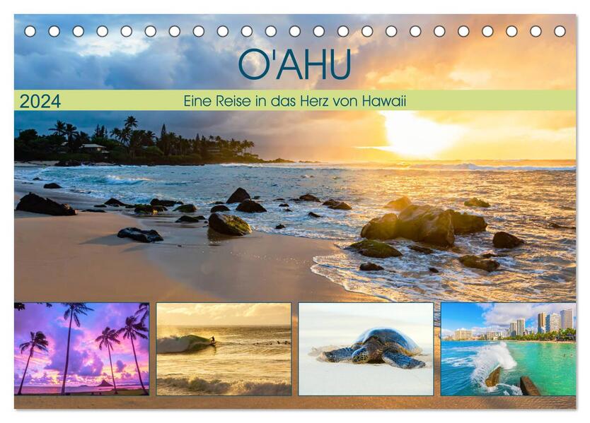 O‘ahu - Eine Reise in das Herz von Hawaii (Tischkalender 2024 DIN A5 quer) CALVENDO Monatskalender